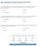 Quiz  Worksheet  Assertive Communication Skills  Study For Assertiveness Training Worksheets