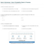 Quiz  Worksheet  Basic Probability Rules  Theories  Study As Well As Probability Theory Worksheet 1