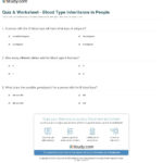 Quiz  Worksheet  Blood Type Inheritance In People  Study Regarding Multiple Alleles Blood Type Worksheet Answers