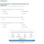 Quiz  Worksheet  Calculating Present Value Of An Investment With 3 8 Present Value Of Investments Worksheet Answers