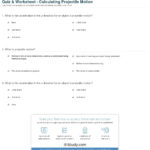 Quiz  Worksheet  Calculating Projectile Motion  Study Intended For Linear Motion Problems Worksheet