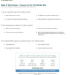 Quiz  Worksheet  Causes Of The Falklands War  Study For Democratic Developments In England Worksheet Answers