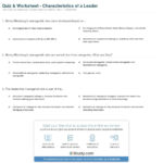 Quiz  Worksheet  Characteristics Of A Leader  Study As Well As Situational Leadership Worksheet