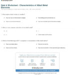 Quiz  Worksheet  Characteristics Of Alkali Metal Elements  Study As Well As J Weston Walch Publisher Worksheets Answers