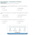 Quiz  Worksheet  Characteristics Of Business Organizations  Study For Business Organizations Worksheet