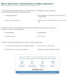 Quiz  Worksheet  Characteristics Of Major Depression  Study And Free Printable Worksheets On Depression