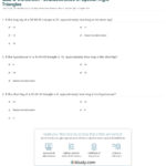 Quiz  Worksheet  Characteristics Of Special Right Triangles Also Special Right Triangles Worksheet Answer Key With Work