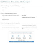 Quiz  Worksheet  Characteristics Of The Hydrosphere  Study With The Water Cycle Worksheet Answers