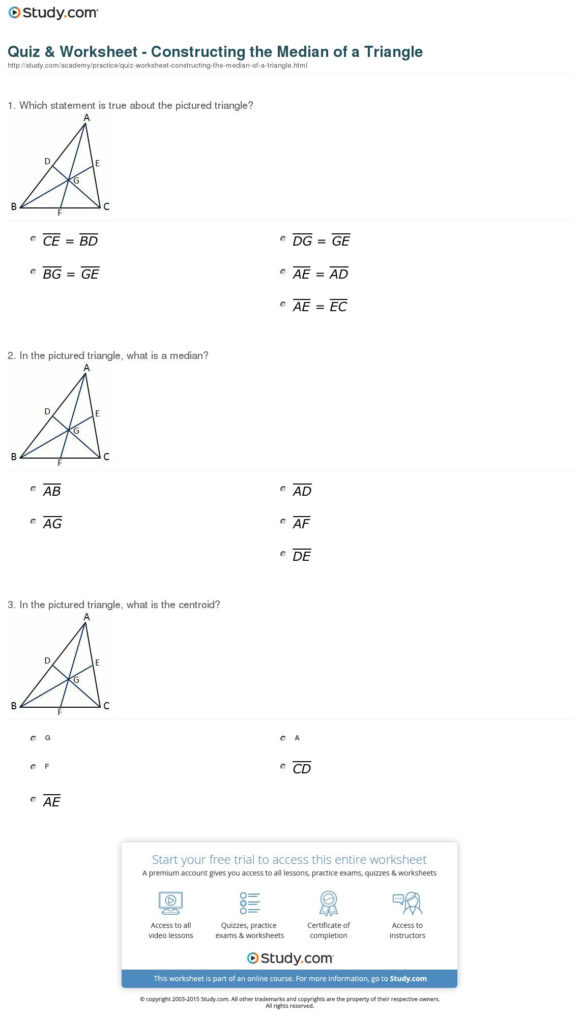 Medians And Centroids Worksheet Answers Excelguider