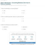 Quiz  Worksheet  Converting Between Decimals  Rational Numbers With Rational Numbers Worksheet