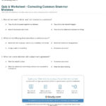 Quiz  Worksheet  Correcting Common Grammar Mistakes  Study And Grammar Correction Worksheets