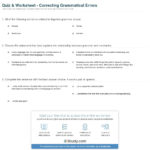 Quiz  Worksheet  Correcting Grammatical Errors  Study With Hesi Grammar Worksheets