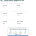 Quiz  Worksheet  Counting Atoms Using The Mole  Study With Regard To Moles And Mass Worksheet