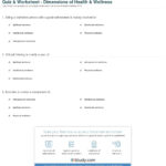 Quiz  Worksheet  Dimensions Of Health  Wellness  Study For Chapter 1 Understanding Health And Wellness Worksheet Answers