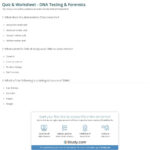 Quiz  Worksheet  Dna Testing  Forensics  Study With Regard To Dna And Forensics Worksheet Answers