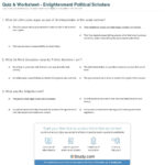 Quiz  Worksheet  Enlightenment Political Scholars  Study Throughout The Enlightenment Worksheet
