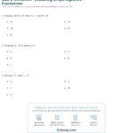 Quiz  Worksheet  Evaluating Simple Algebraic Expressions  Study With Simple Algebra Worksheets