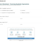 Quiz  Worksheet  Factoring Quadratic Expressions  Study Within Factoring Quadratic Expressions Worksheet