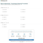 Quiz  Worksheet  Factoring  Solving Trinomials  Study Along With Factoring Trinomials Worksheet With Answer Key