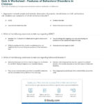 Quiz  Worksheet  Features Of Behavioral Disorders In Children Inside Therapy Worksheets For Oppositional Defiant Disorder