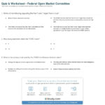 Quiz  Worksheet  Federal Open Market Committee  Study Pertaining To Tools Of The Federal Reserve Worksheet Answer Key