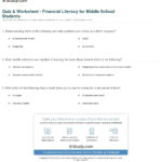 Quiz  Worksheet  Financial Literacy For Middle School Students Throughout School Kid Worksheets