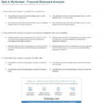 Quiz  Worksheet  Financial Statement Analysis  Study With Regard To Financial Analysis Worksheet