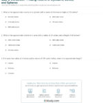 Quiz  Worksheet  Finding Volume Of Cylinders Cones And Spheres Regarding Volume Cylinder Worksheet Answers