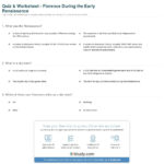Quiz  Worksheet  Florence During The Early Renaissance  Study Along With The Renaissance In Europe Worksheet Answers
