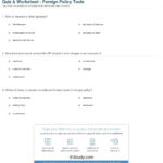 Quiz  Worksheet  Foreign Policy Tools  Study Regarding Foreign Policy And Diplomacy Worksheet Answer Key