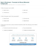 Quiz  Worksheet  Formulas For Binary Molecular Compounds  Study Or Molecular Compounds Worksheet