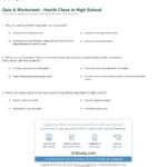 Quiz  Worksheet  Health Class In High School  Study For High School Health Worksheets