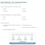 Quiz  Worksheet  Heat Transferradiation  Study Inside Worksheet Methods Of Heat Transfer