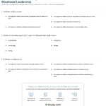 Quiz  Worksheet  Herseyblanchard's Model Of Situational Pertaining To Situational Leadership Worksheet