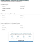Quiz  Worksheet  History Of The Arabislamic Empire  Study And Islam Empire Of Faith Part 2 Worksheet Answers