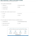 Quiz  Worksheet  History Of The Great Crusades  Study In Crusades And Culture In The Middle Ages Worksheet Answers