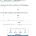 Quiz  Worksheet  How To Calculate Weighted Average  Study Inside Finding Averages Worksheet