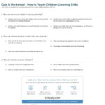 Quiz  Worksheet  How To Teach Children Listening Skills  Study For Active Listening Worksheets