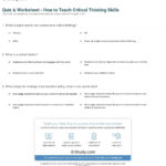 Quiz  Worksheet  How To Teach Critical Thinking Skills  Study Pertaining To Critical Thinking Skills Worksheet