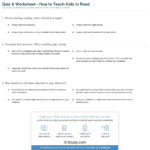 Quiz  Worksheet  How To Teach Kids To Read  Study Inside Teaching A Child To Read Worksheets