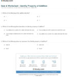 Quiz  Worksheet  Identity Property Of Addition  Study Regarding Properties Of Addition Worksheets