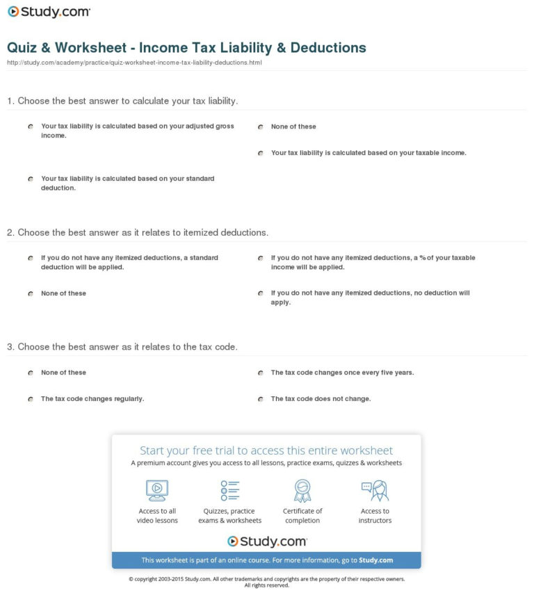 Income Tax Worksheets — excelguider.com