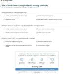 Quiz  Worksheet  Independent Learning Methods  Study Or Social Skills Worksheets For Middle School