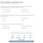 Quiz  Worksheet  Interpersonal Therapy  Study Within Group Therapy Worksheets
