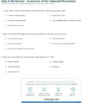 Quiz  Worksheet  Inventions Of The Industrial Revolution  Study For Inventions Of The Industrial Revolution Worksheet