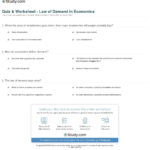 Quiz  Worksheet  Law Of Demand In Economics  Study With Demand Worksheet Answers