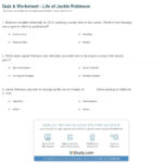 Quiz  Worksheet  Life Of Jackie Robinson  Study Within Jackie Robinson Worksheets 5Th Grade