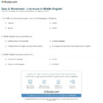 Quiz  Worksheet  Literature In Middle English  Study Along With Middle School English Worksheets
