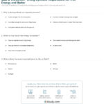 Quiz  Worksheet  Living Systems Requirement For Free Energy And As Well As Matter And Energy Worksheet Answers