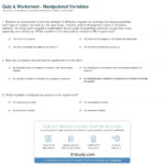 Quiz  Worksheet  Manipulated Variables  Study In Manipulated And Responding Variables Worksheet Answers